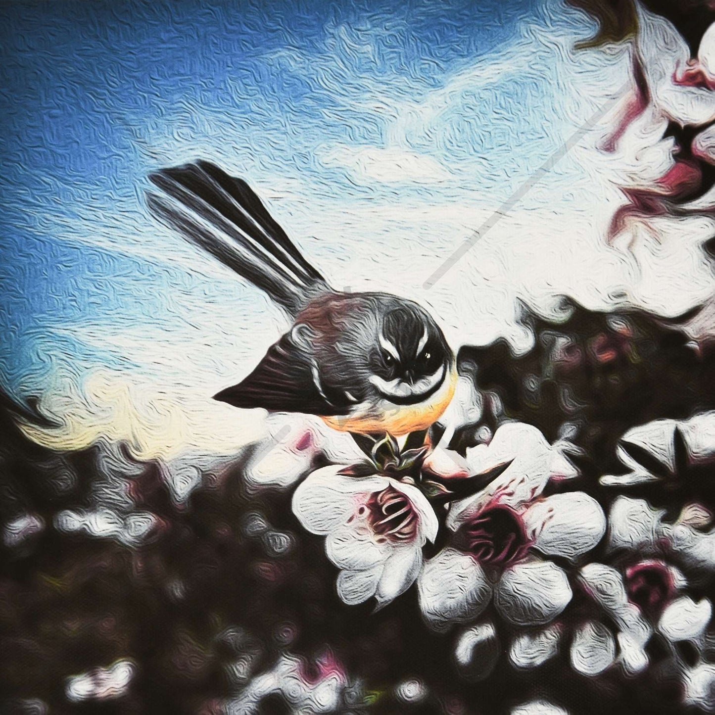 FANTAIL ON MANUKA Art Print