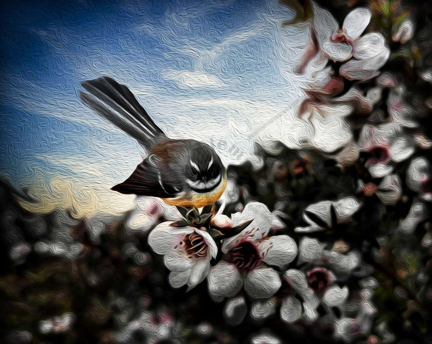 FANTAIL ON MANUKA Art Print