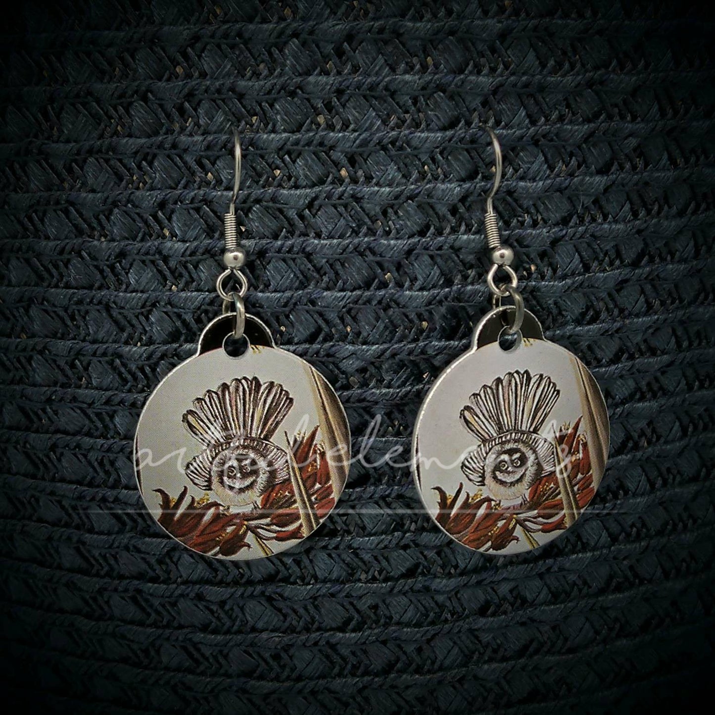 Kiwiana Art Ball & Wire Style Earrings - Native Birds