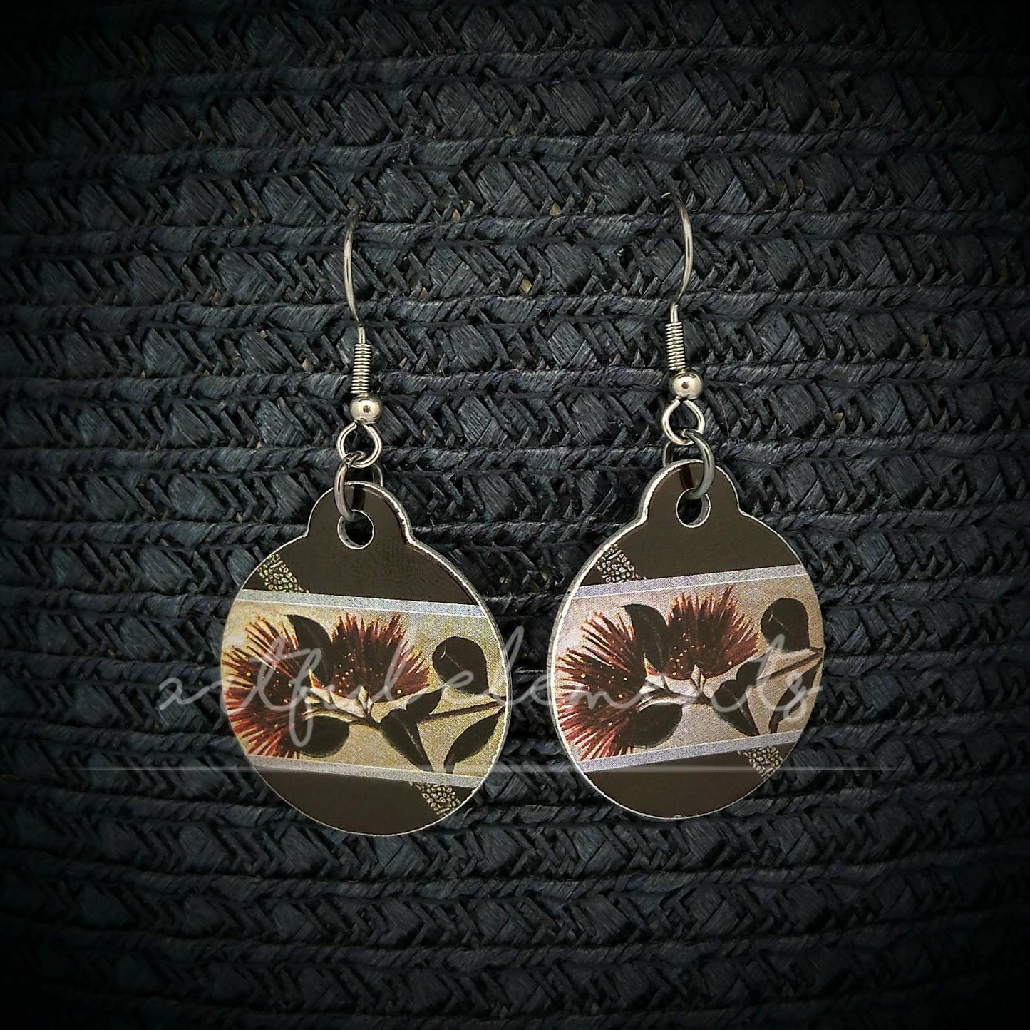 Kiwiana Art Earrings - Native Flora
