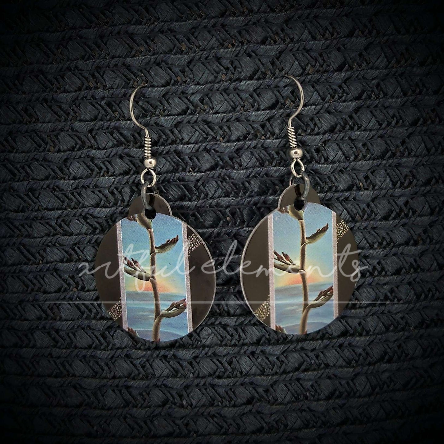 Kiwiana Art Earrings - Native Flora