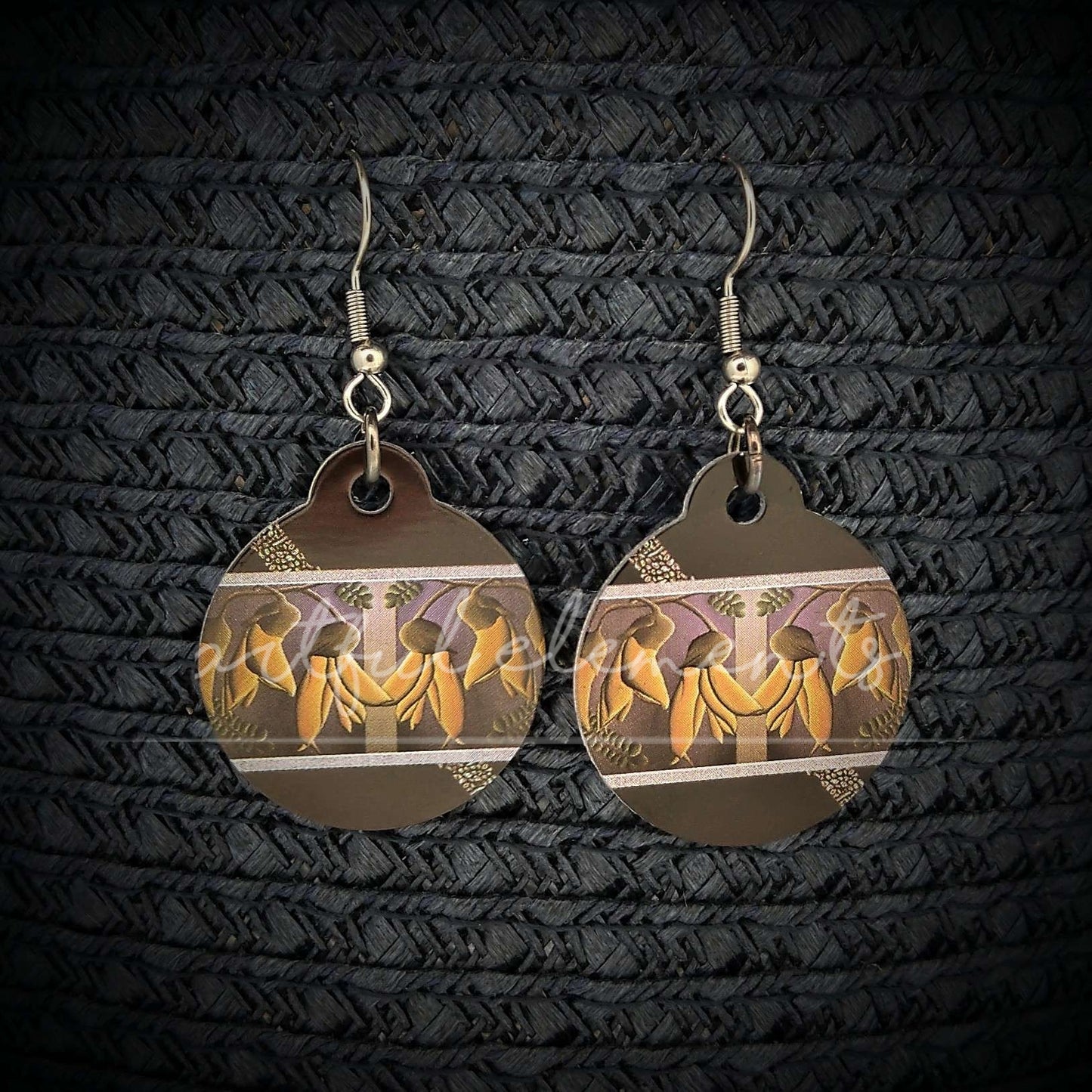 Kiwiana Art Ball & Wire Style Earrings - Native Flora