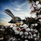 Fantail on Manuka ALUMINIUM Art print
