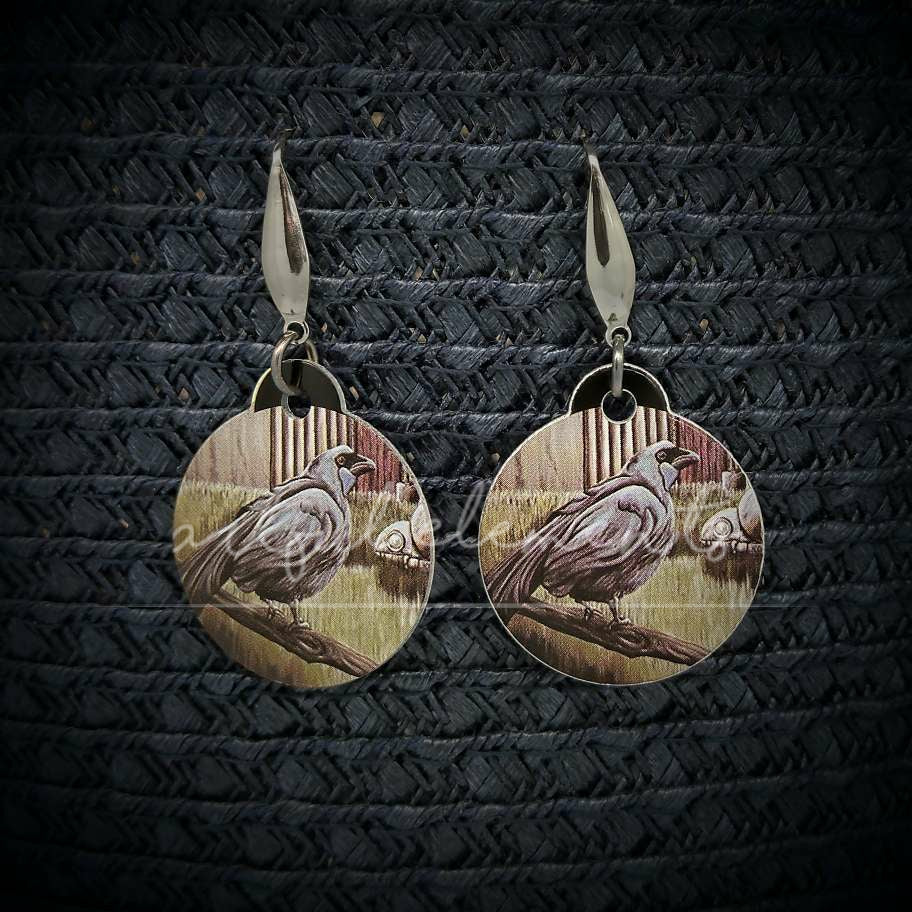 Kiwiana Art Drop Style Earrings - Native Birds