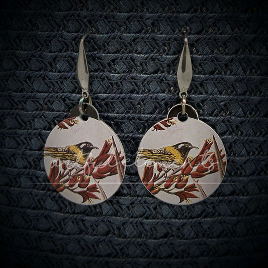 Kiwiana Art Drop Style Earrings - Native Birds