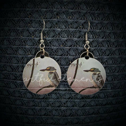Kiwiana Art Ball & Wire Style Earrings - Native Birds