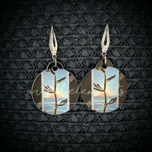 Kiwiana Art Drop Style Earrings - Native Flora
